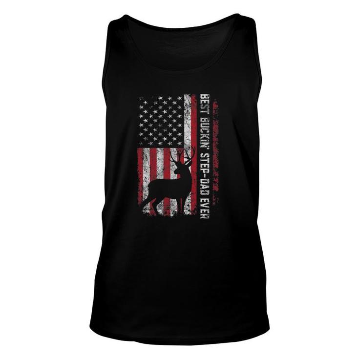 Flag Best Buckin' Step-Dad Ever Deer Hunting Father's Day Unisex Tank Top