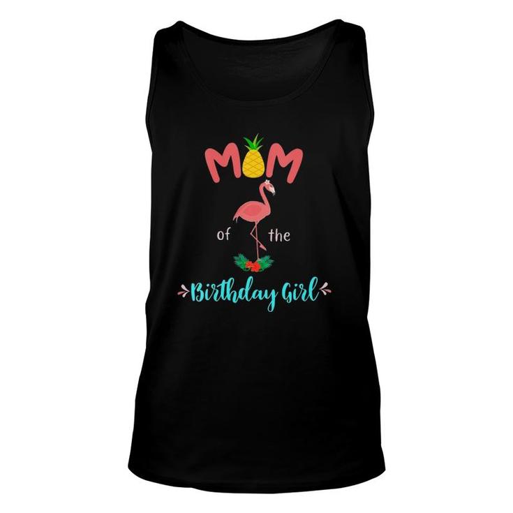 Womens Flamingo Birthday Matching Mom Dad Group Outfit V-Neck Tank Top