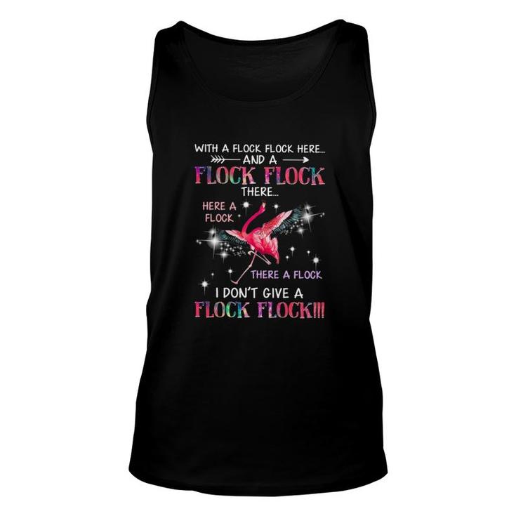 Flamingo With A Flock Flock Here Unisex Tank Top