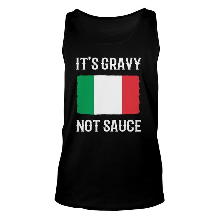 Foodie Italy Funny Italian Chef It's Gravy Not Sauce  Unisex Tank Top