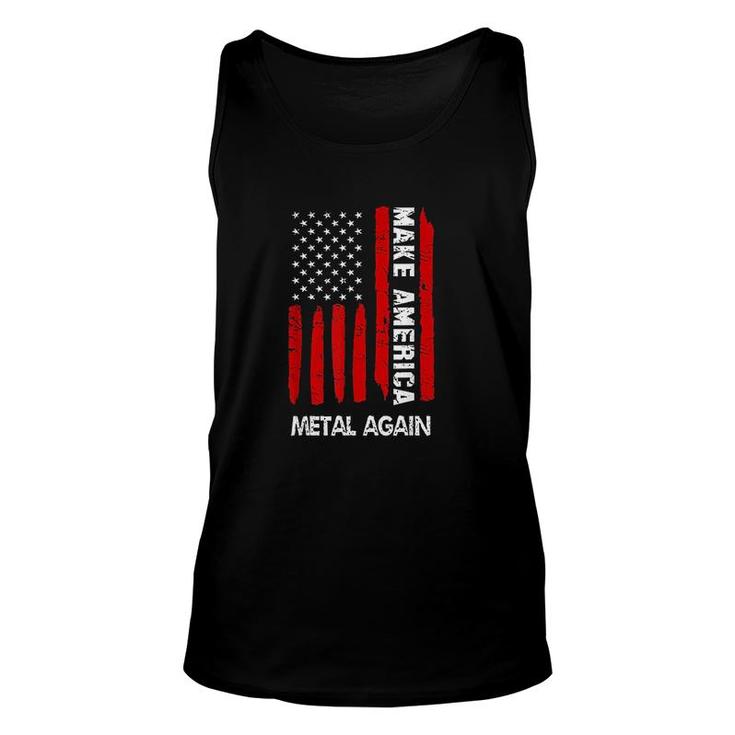Forth 4th Of July Gift Funny Outfit Make America Metal Again  Unisex Tank Top