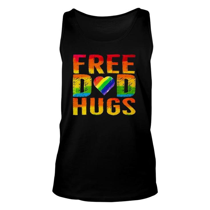 Free Dad Hugs Lgbtq Gay Pride Parades Rainbow  For Dad Unisex Tank Top
