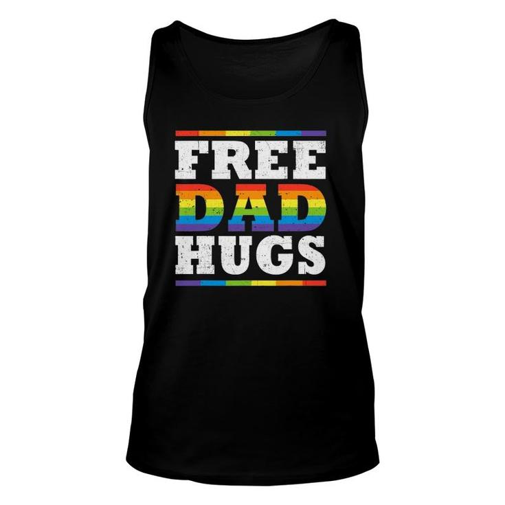Free Dad Hugs Rainbow Lgbt Pride Father's Day Gift Unisex Tank Top
