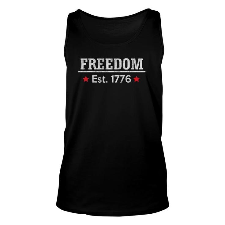 Freedom Est 1776 For 4Th Of July & Memorial Day Unisex Tank Top