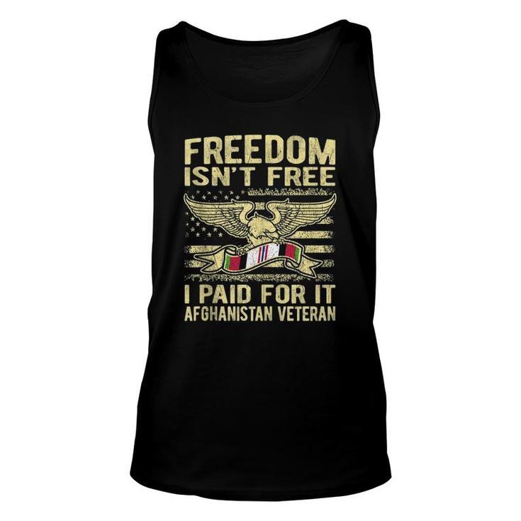 Freedom Isn't Free I Paid For It Afghanistan Veteran Us Flag Tank Top