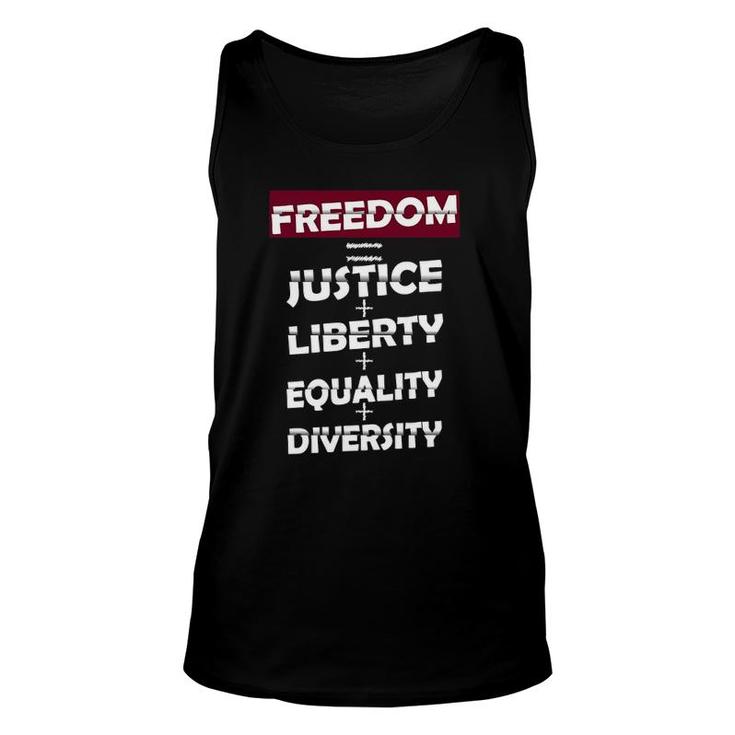 Freedom Justice Liberty Equality Diversity Human Rights Unisex Tank Top