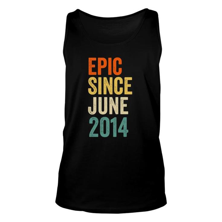 Fun Epic Since June 2014, 7Th Birthday Gift 7 Years Old Unisex Tank Top