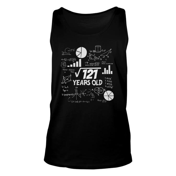 Funny 11 Years Old Pi Math Square Root Of 121 11Th Birthday Unisex Tank Top