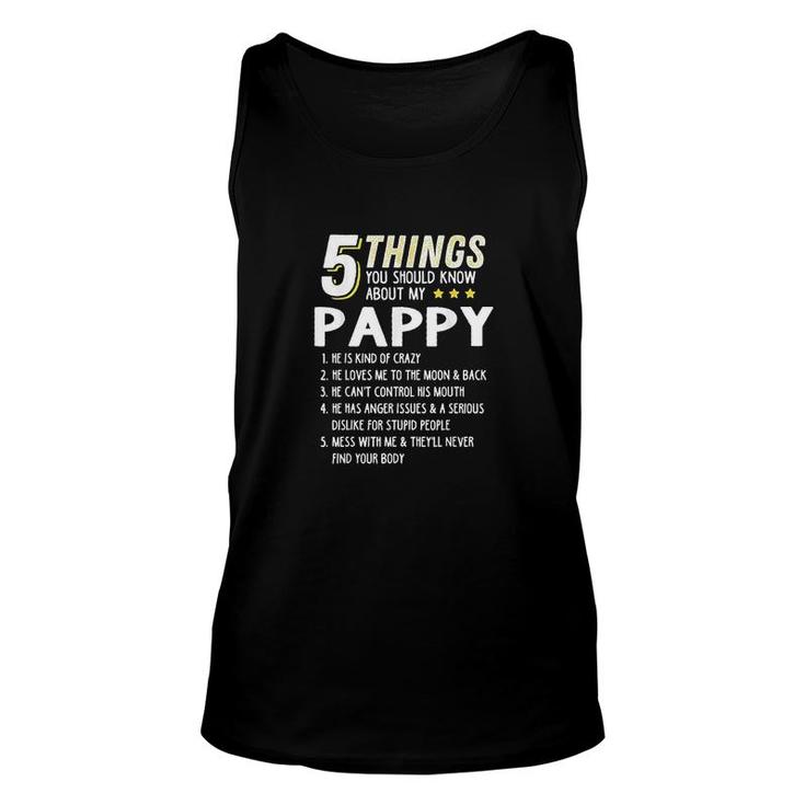 Funny 5 Things Grandpa Pappy Unisex Tank Top