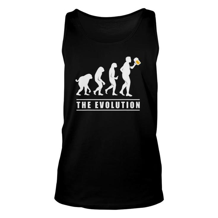 Funny Beer The Human Evolution Tee Gift For Dad Unisex Tank Top