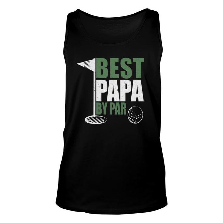 Funny Best Papa By Par Father's Day Golf Dad Grandpa Gift Unisex Tank Top