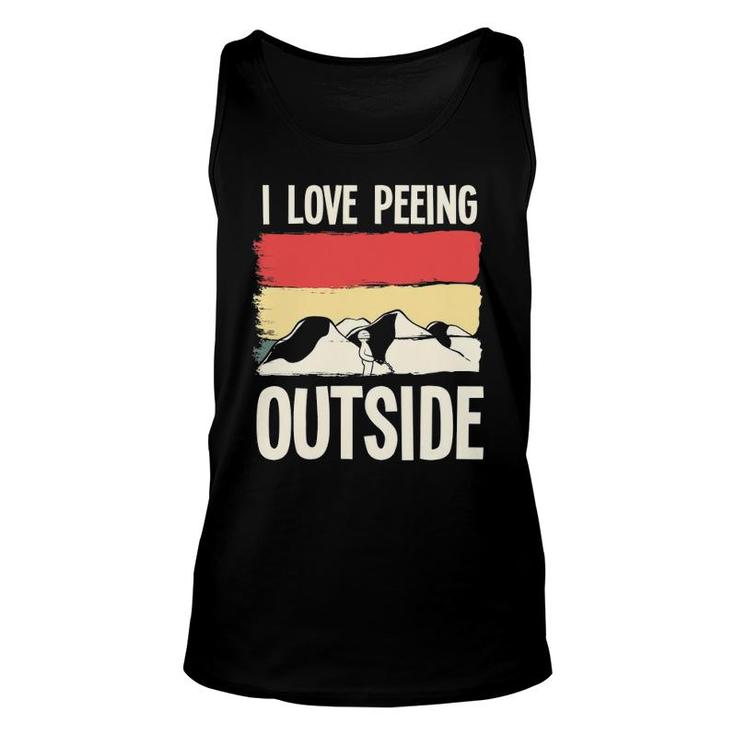 Funny Camping Pun I Love Peeing Outside Camper Accessories Unisex Tank Top