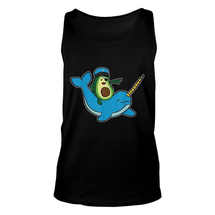 Funny Captain Avocado Narwhal Unisex Tank Top