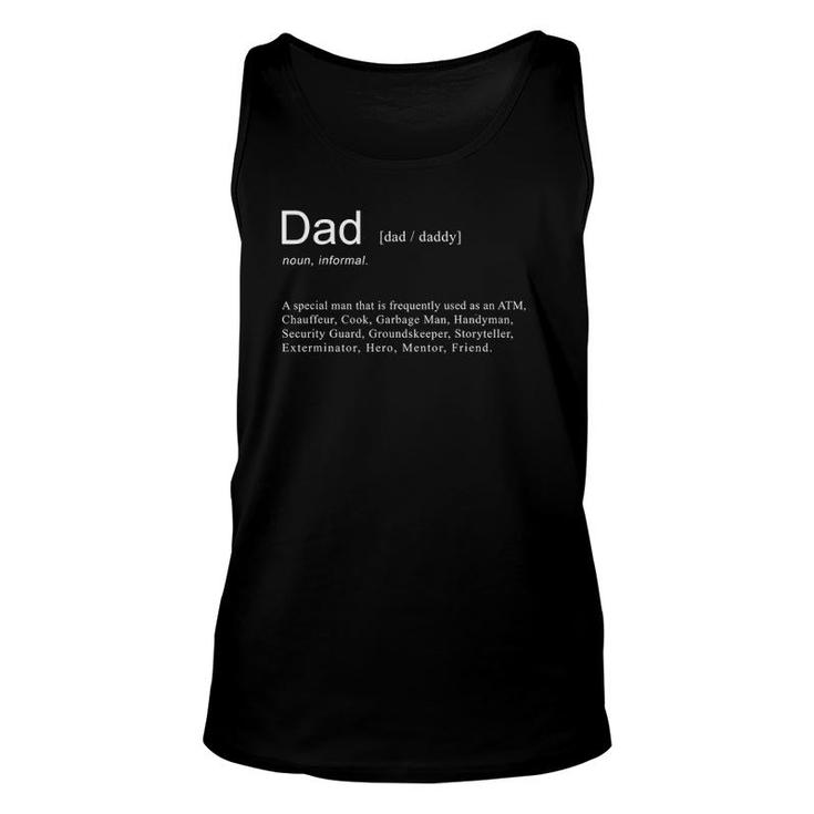 Funny Dad Definition Parents' Day Mens Adult Unisex Tank Top