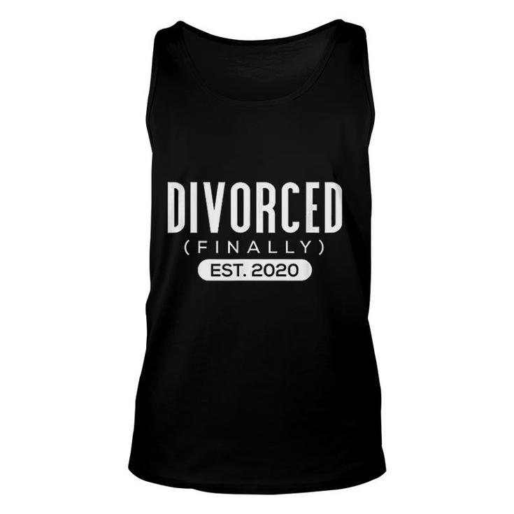 Funny Divorced Est 2020 Finally Divorced Unisex Tank Top