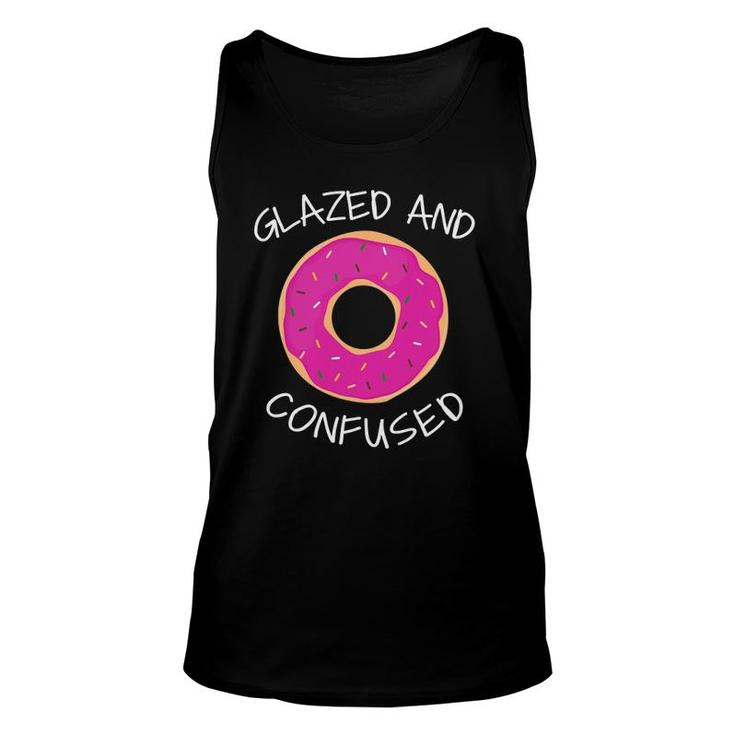 Funny Donut Glazed And Confused Womens Men Tee Unisex Tank Top