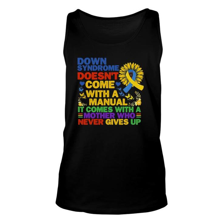 Funny Down Syndrome Yellow And Blue Ribbon Sunflower Unisex Tank Top