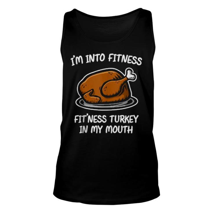 Funny Fitness Gym Humorous Thanksgiving Christmas Turkey  Unisex Tank Top
