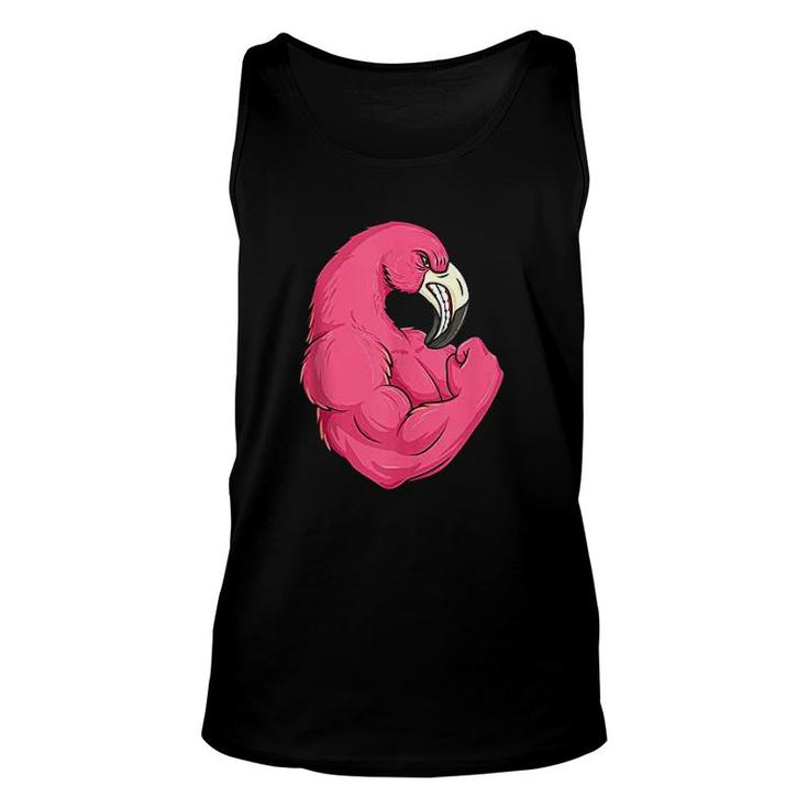 Funny Flamingo Weightlifting Bodybuilder Muscle Unisex Tank Top