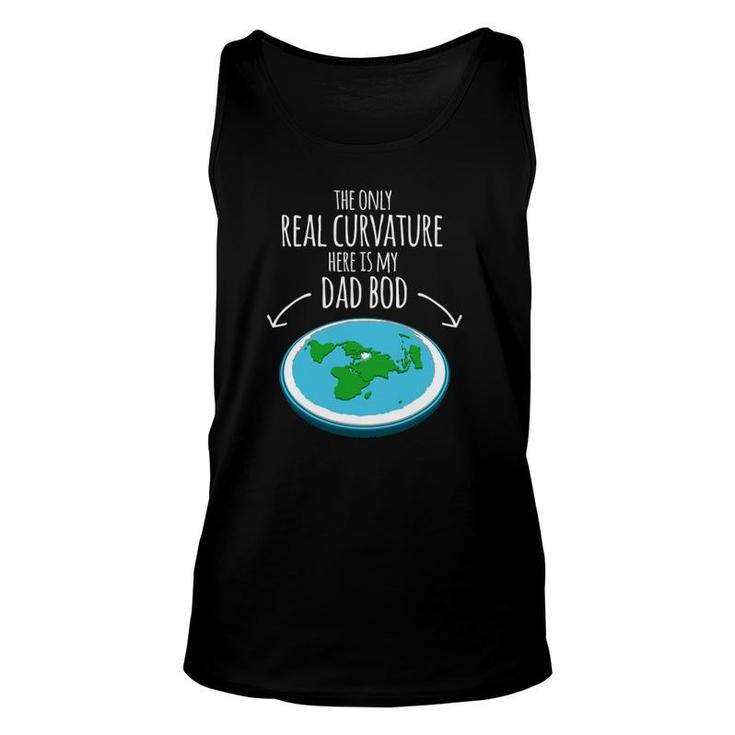 Funny Flat Earth Truth Curvature Dad Bod  Father's Day Unisex Tank Top