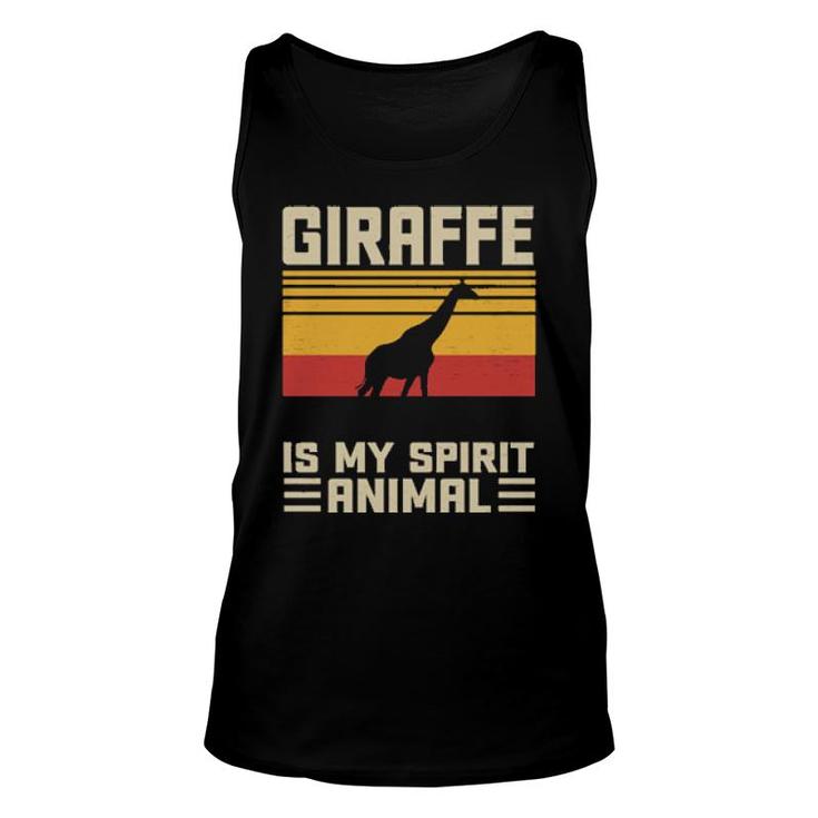 Funny Giraffe Is My Spirit Animal Vintage  Unisex Tank Top