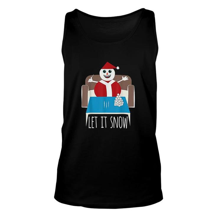 Funny Let It Snow Snowman Removed Ban Drug Reference Xmas  Unisex Tank Top