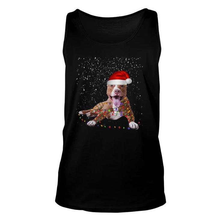 Funny Merry Pitmas Pit Bull T Christmas Dog Gift Unisex Tank Top