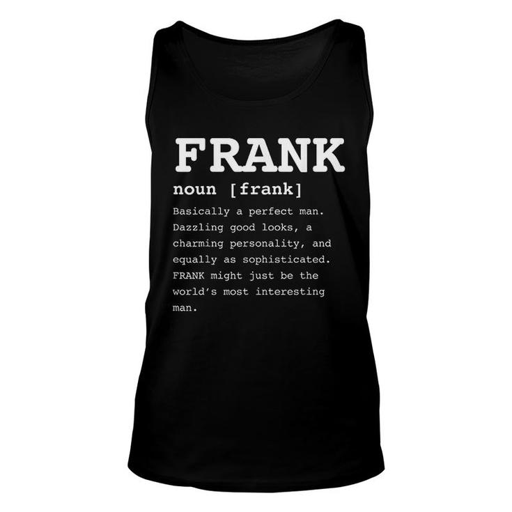 Funny Name Definition Frank Unisex Tank Top