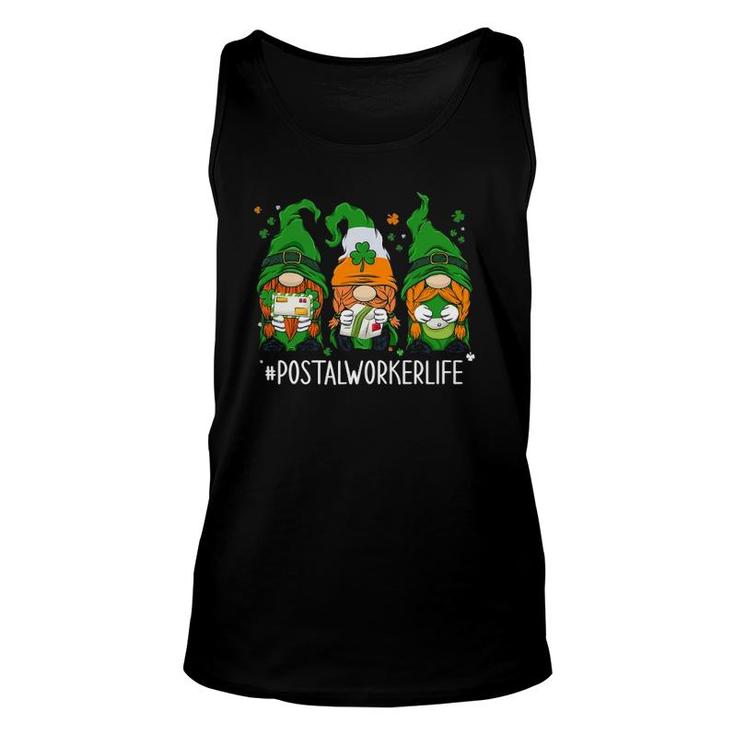 Funny Postal Worker Life Gnomes Happy St Patrick's Day Unisex Tank Top