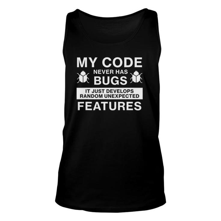 Funny Programmer Bug Coder Meme For Computer Geek Unisex Tank Top