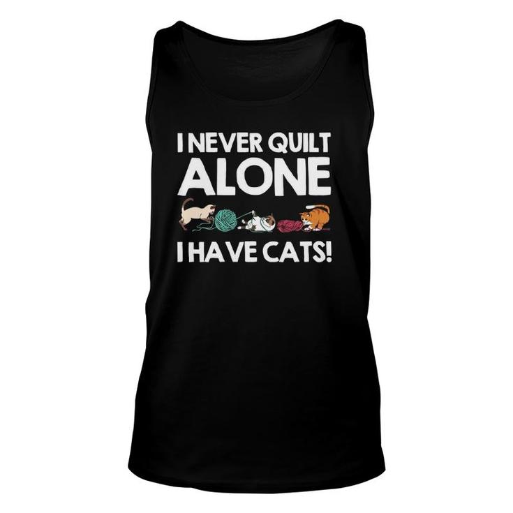 Funny Quilting Gift For Women Cat Quilt Pet Lover Quilter  Unisex Tank Top