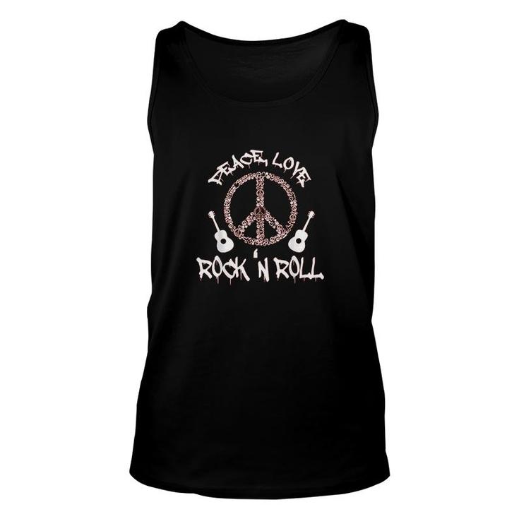 Funny Rock'n Roll Gift Peace Love And Rock And Roll Unisex Tank Top