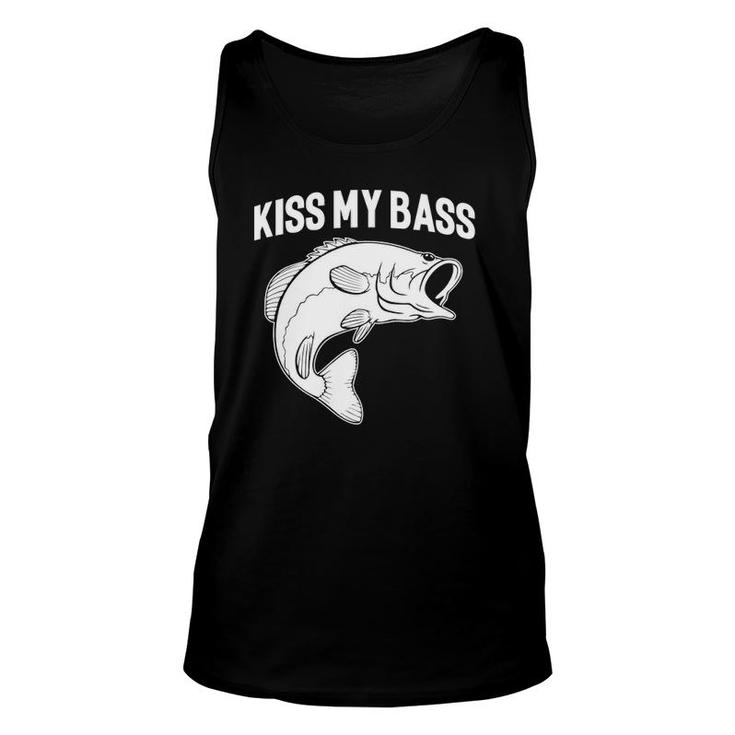 Funny Sayings Fishing S Kiss My Bass Unisex Tank Top