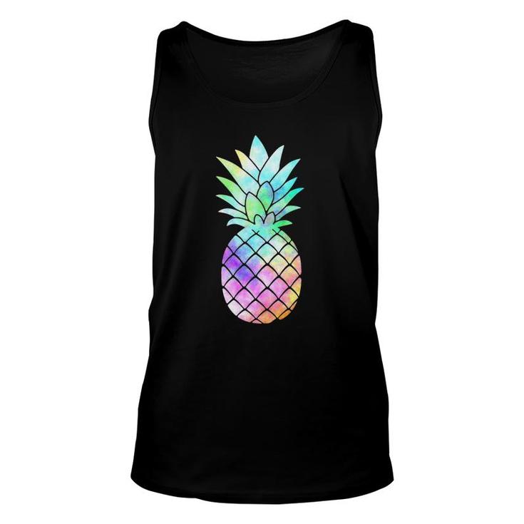 Funny Sizzling Summer Pineapple Tie Dye Matching Unisex Tank Top