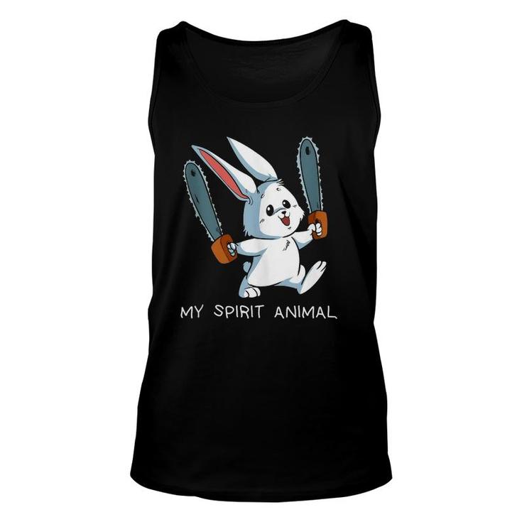Funny Spirit Animal Loony Chainsaw Bunny Crazy Rabbit Unisex Tank Top