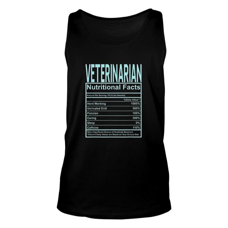 Funny Veterinarian Nutrition Facts Unisex Tank Top