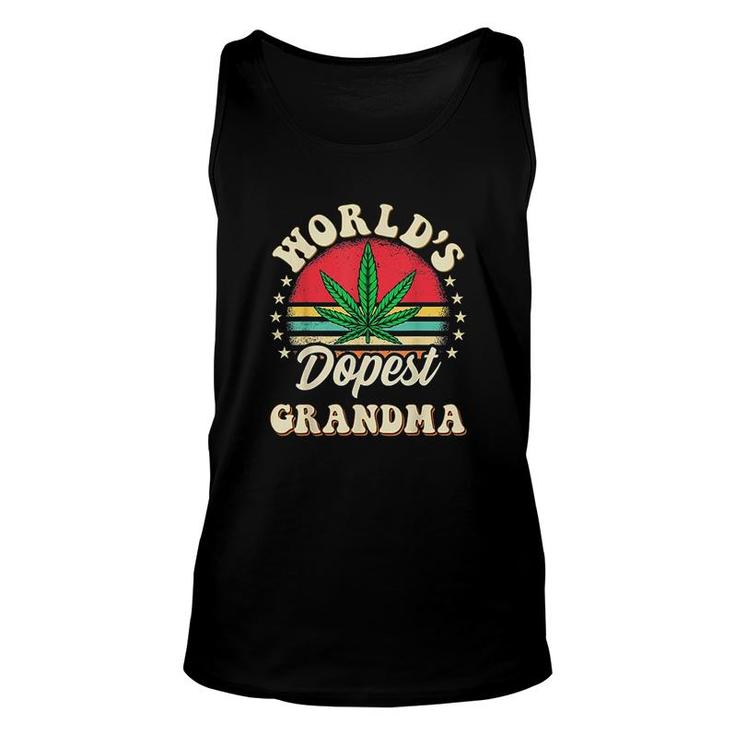 Funny Weed Pot Vintage Matching Worlds Dopest Grandma  Unisex Tank Top