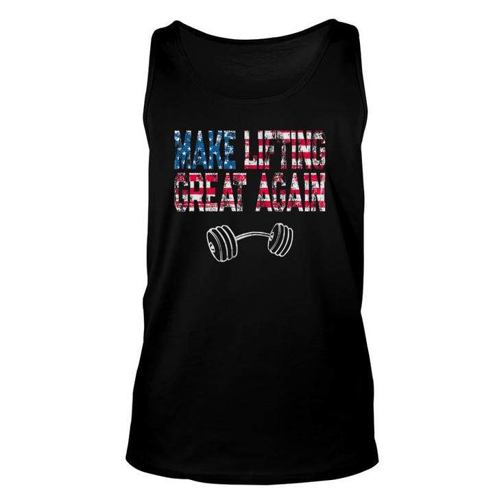 Funny Weight Lifting Design Make Lifting Great Again Unisex Tank Top