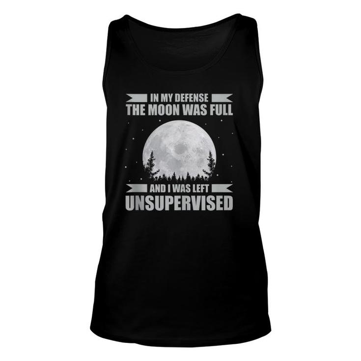 Funny Wicca In My Defense Full Moon Witch Pagan Halloween  Unisex Tank Top