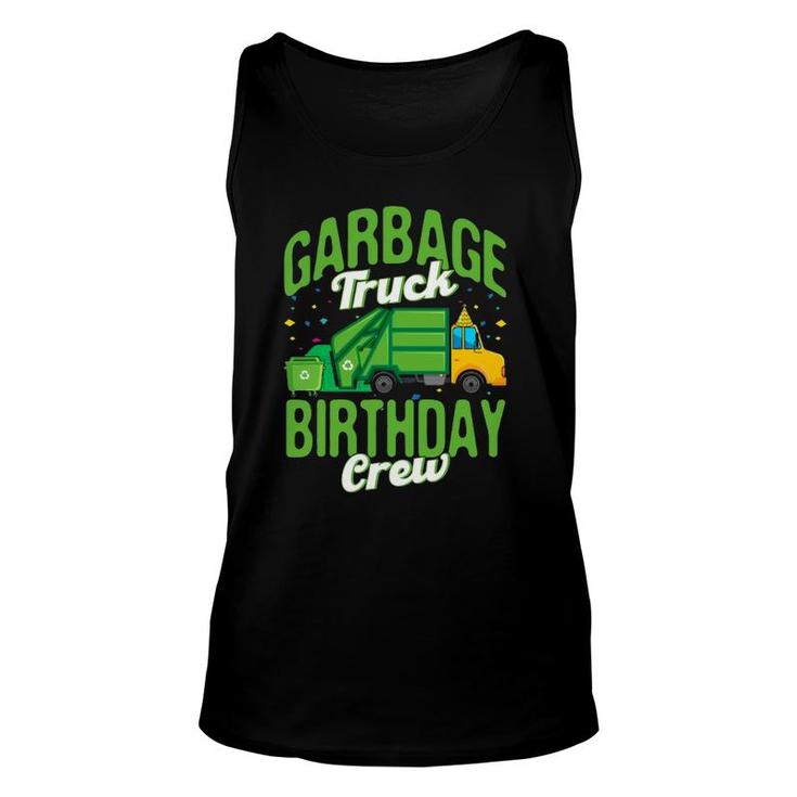 Garbage Truck Birthday Crew Garbage Truck Recycling Trash Unisex Tank Top