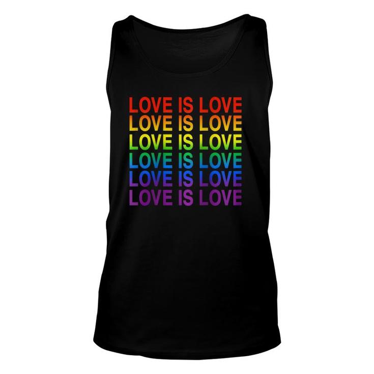 Womens Gay Pride Love Is Love Lgbt Rainbow Flag Colors Raglan Baseball Tee Tank Top