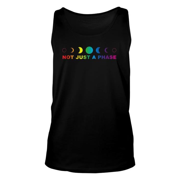 Gay Pride Moon Not Just A Phase Rainbow Lunar Cycle  Unisex Tank Top