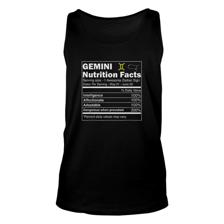 Gemini Nutrition Astrology Unisex Tank Top
