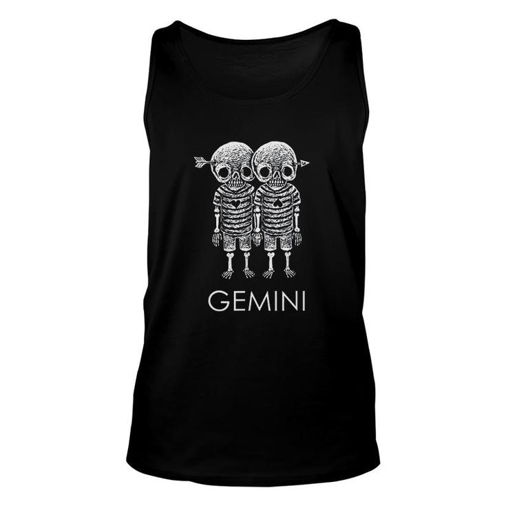 Gemini Skeleton Twins Gothic Gemini Unisex Tank Top