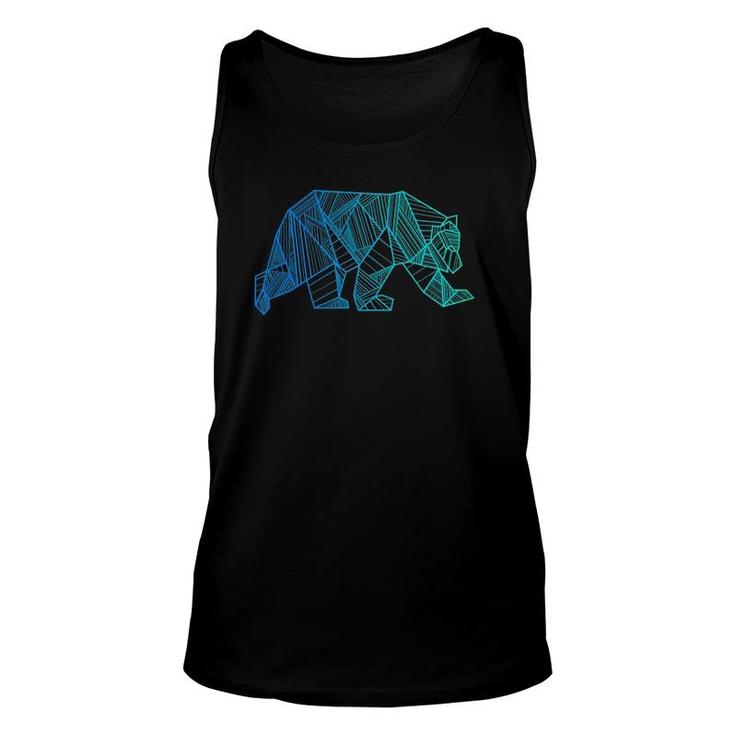 Geometric Bear Wild Alaska Mountain Animal Hipster Unisex Tank Top