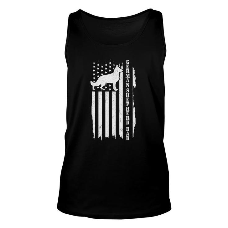 German Shepherd Dad Vintage American Flag Patriotic Dog Unisex Tank Top