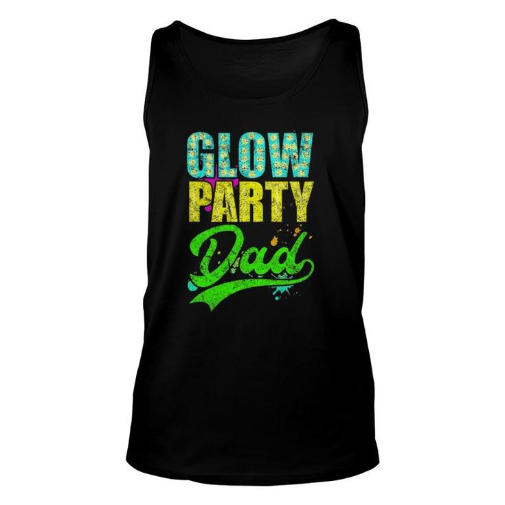 Glow Party Dad Retro Neon Father Daddy Distressed Unisex Tank Top