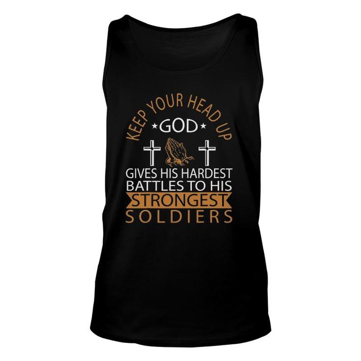 God Gives His Hardest Battles To His Strongest Soldiers Unisex Tank Top