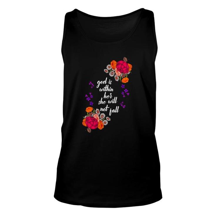 God Is Within Her Biblical Quote Godly Sayings Christian Tank Top