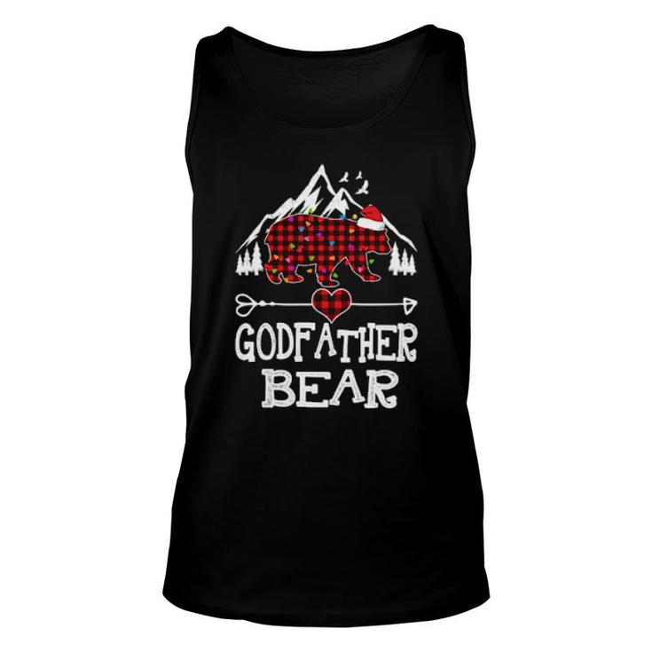 Godfather Bear Pajama Red Buffalo Xmas Family  Unisex Tank Top